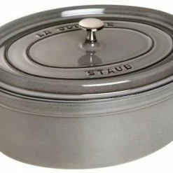 Staub Cocotte Oval Aus Gusseisen In Graphitgrau 23 Cm / 2,35 Liter