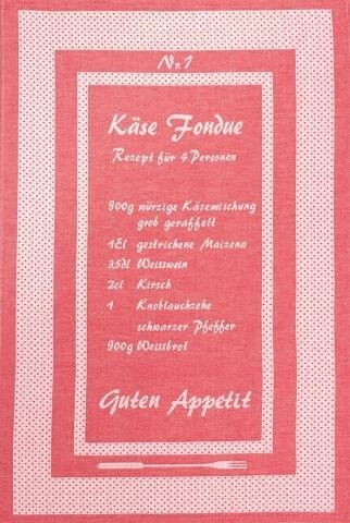 Küchentuch Fondue Nr. 1 Von KULTSCHTOFF, Rot 3 Küchentuch Fondue Nr. 1 Von KULTSCHTOFF, Rot
