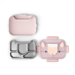Monbento MB Lunch-Box Wonder In Rosa Sheep -Le Creuset Shop mbwonder rose exploded