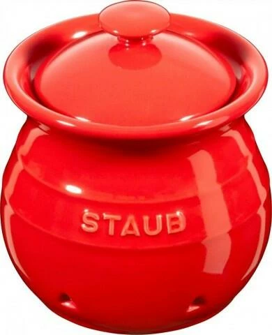 Staub Knoblauch Vorratstopf In Kirschrot 3 Staub Knoblauch Vorratstopf In Kirschrot